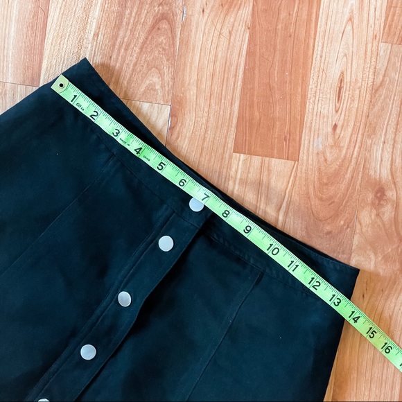 Divided F21 faux suede black button up mini skirt - Picture 9 of 10